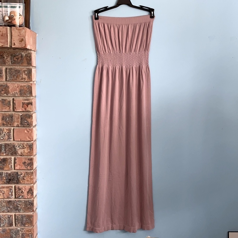 2/$30 Ocean Club Light Brown Strapless Maxi Dress